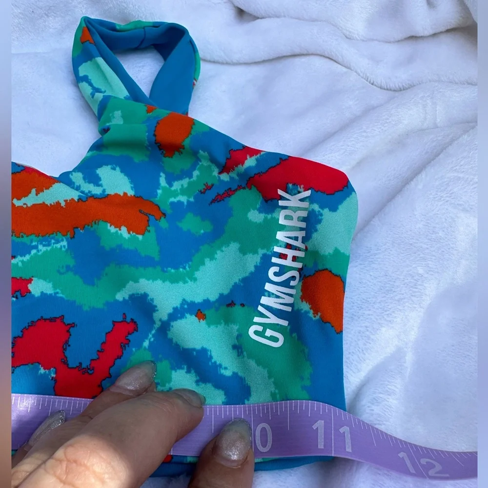 NWT- Gymshark blue/green/red reversible bikini‎ top.